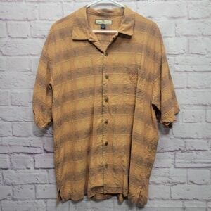 Tommy Bahama Washable Silk Button Shirt Mens L Casual Resortwear Camp Travel‎